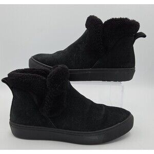 Cougar Duffy Black Suede Winterized Slip-On Sneakers Comfort Shoes Womens 7